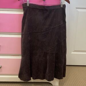 Vintage tanjay Brown patchwork tiered long skirt